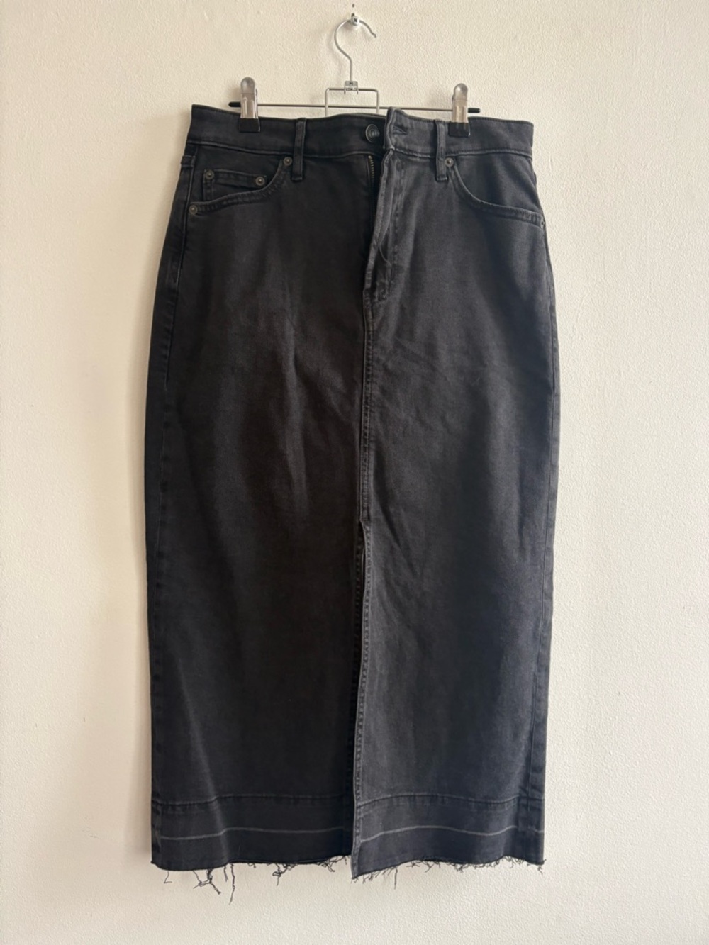 GAP black denim maxi skirt